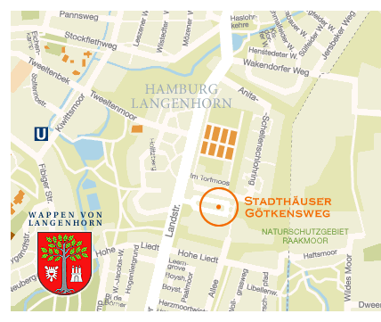 Lageplan Hamburg - Eigentumswohnungen Pohl & Prym - Stadth�user im G�tkensweg